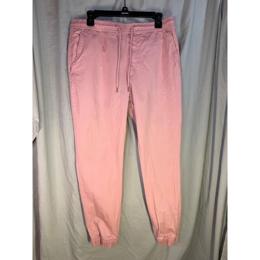 Forever 21 Men Pink Jogger Pants Elastic Waist Drawstring Salmon Size Large